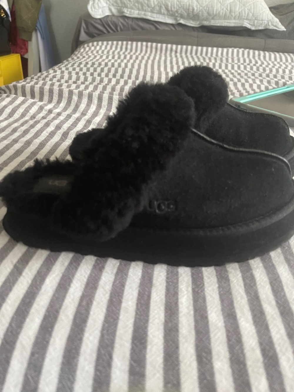 UGG Black Sheepskin Clog Mule